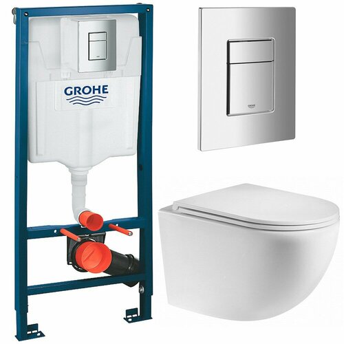 Инсталляция Grohe Solido 38811000 + унитаз Teymi Lina Vortex T40110 безободковый торнадо с сиденьем фото