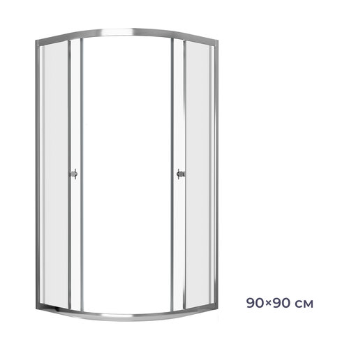 Душевое ограждение Homsly, хром, полукруглое 90*90 см, коллекция Basic, 4H-006-CR90-BSC фото
