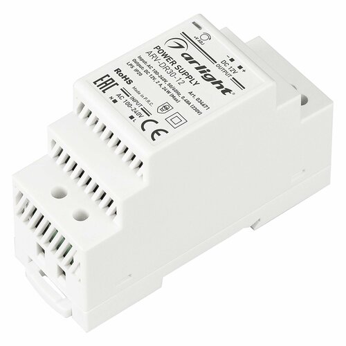 Блок питания ARV-DR30-12 (12V, 2A, 24W) (Arlight, IP20 DIN-рейка) фото