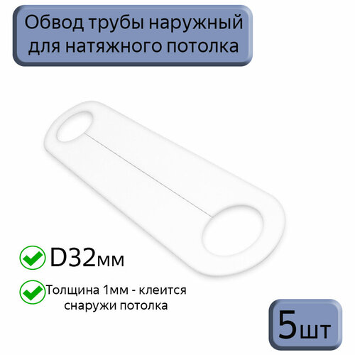 Обвод трубы D32 наружный для натяжных потолков, 5шт фото