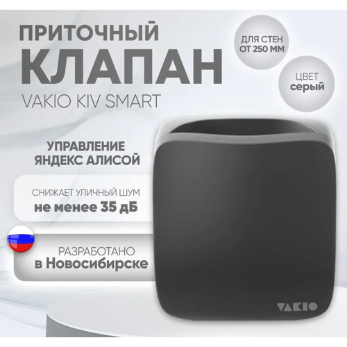 Приточный клапан vakio KIV smart серый фото