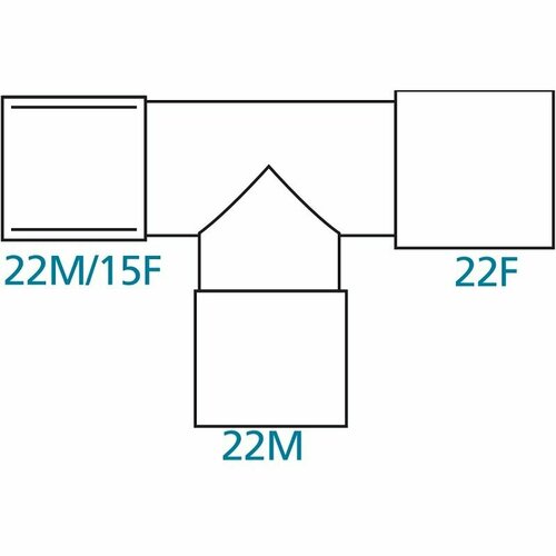 Коннектор T-образный 22M/15F-22М-22F переходник для дыхательного контура 10шт фото