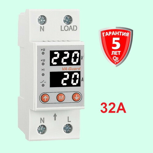 Реле контроля напряжения и тока RD-MVA 32А фото