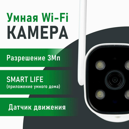 Tuya Камера видеонаблюдения WiFi уличная 3МП ночная съемка для дома, квартиры, дачи фото