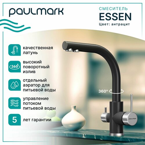 Смеситель универсальный Paulmark Essen Es213011 цвет/хром антрацит фото