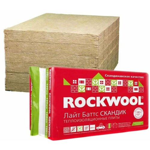 Утеплитель Rockwool Роквул Лайт Баттс скандик 100 мм Каменная вата фото