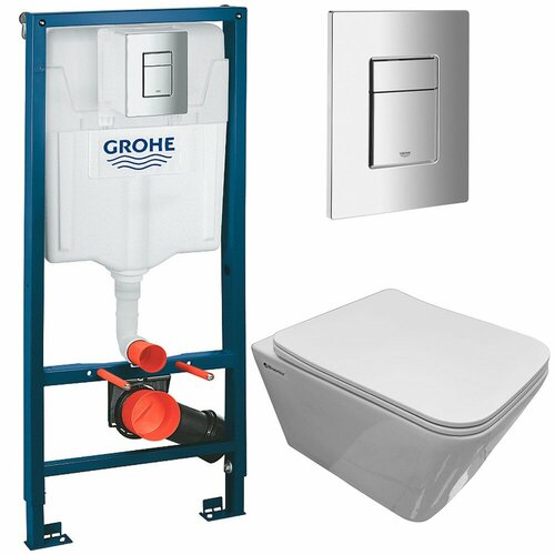 Инсталляция Grohe Solido 38811000 + унитаз Bloomix Regnum 1202 безободковый с сиденьем фото