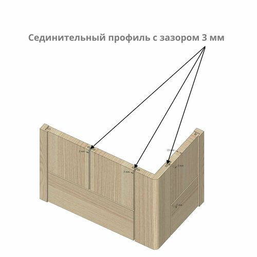 Соединительный профиль для стеновых панелей Pero. Для создания зазора 3 мм. между панелями. Длина 1500 мм. Цвет черный матовый. фото