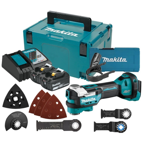 Аккумуляторный мультитул MAKITA DTM52RTJX1 LXT 18В, 10000-20000 об/мин. STARLOCK, XPT, AVT, BL, аккум.5.0х2 шт, быстрое з/у, с набором оснастки в кейсе фото