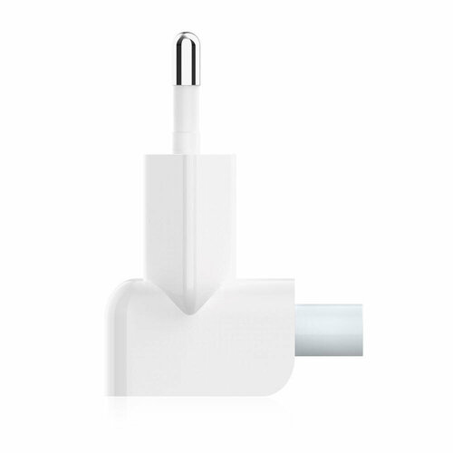 Адаптер-переходник Europlug (Евровилка) для блоков питания Apple MacBook/iPad/iPhone, белый фото