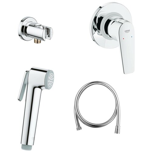 Смеситель с гигиеническим душем Grohe BauFlow 124900,  хром хром 1250 мм фото