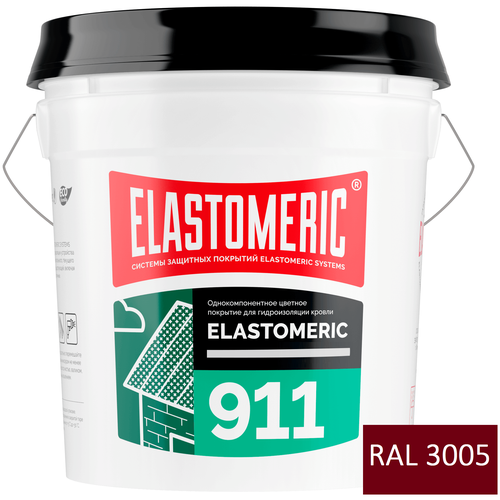 Покрытие для гидроизоляции и окраски металлических крыш Elastomeric 911 (20кг.), винно-красный фото