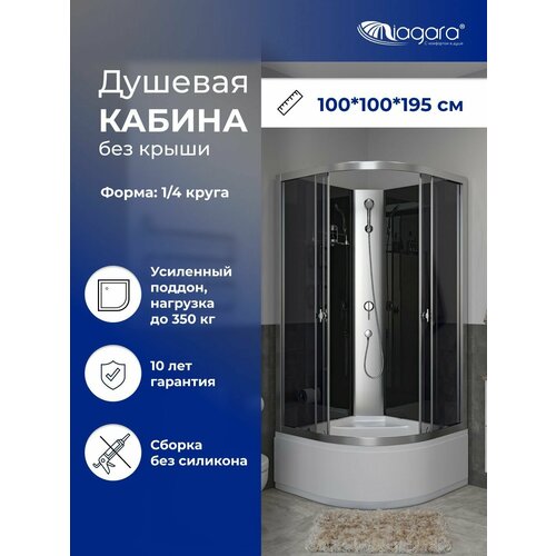 Душевая кабина Niagara Eco E100/40/TN/BK (1000х1000х1950) фото