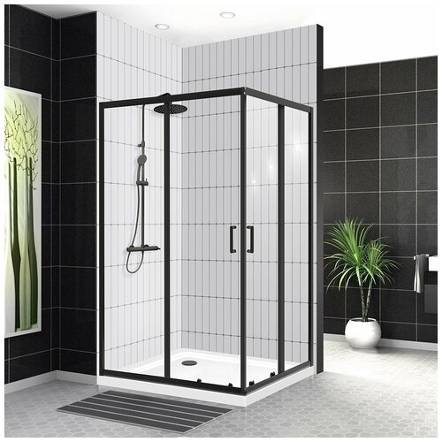 Душевой уголок Belbagno UNO-195-AH-2-100/80-C-NERO фото