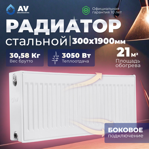 Радиатор стальной AV Engineering Expert ES 22-5-20 500х2000 мм (AVE-22520S) фото