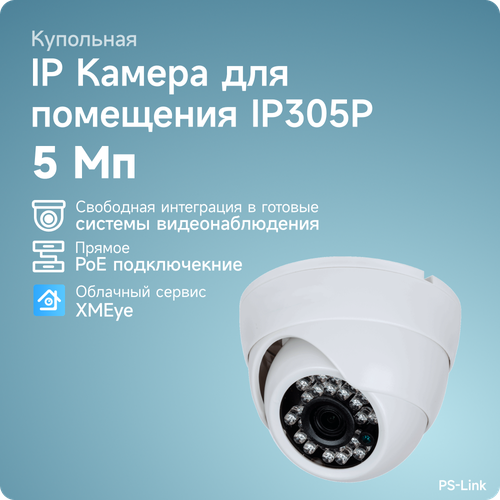 Камера видеонаблюдения PS-Link IP305P 2592x1944 белый фото