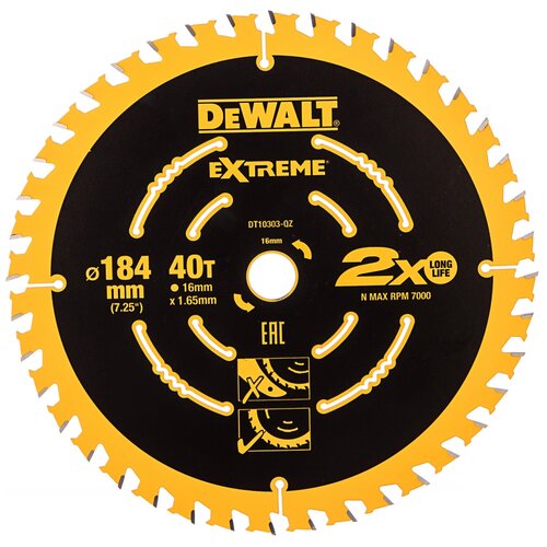 Пильный диск DeWALT Extreme DT10303-QZ 184х16 мм фото