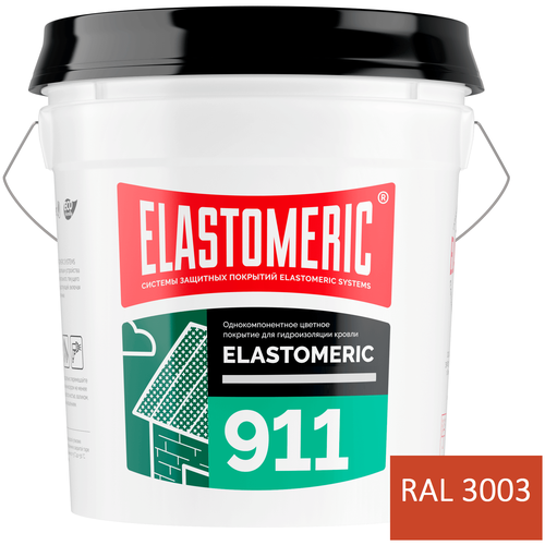 Покрытие для гидроизоляции и окраски металлических крыш Elastomeric 911 (20кг.), красный рубин фото