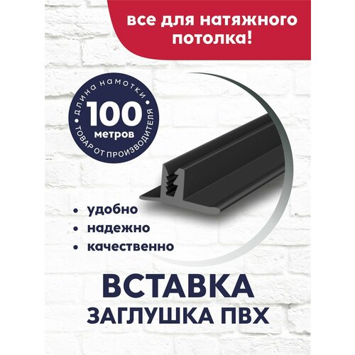 Вставка-заглушка/плинтус для натяжного потолка 100 м черная фото