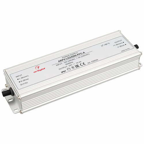 Блок питания ARPV-LG24250-PFC-A (24V, 10.4A, 250W) (Arlight, IP67 Металл, 5 лет) фото