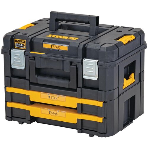 Набор ящиков DeWALT TSTAK 2.0 DWST83395-1, 44x33x34 см, черный/желтый, 2 шт. фото