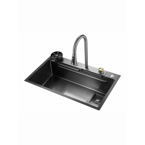 Многофункциональная кухонная мойка Xiaomi Mensarjor Raindance Waterfall Double Ladder Nano Sink 750х450 cm (TS7545B-A1NH) (с выдвижным смесителем) фото