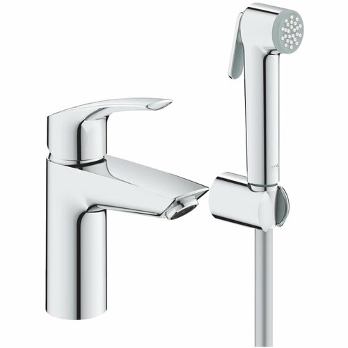 Смеситель для раковины без донного клапана с гигиеническим душем Grohe Eurosmart 23124003 фото