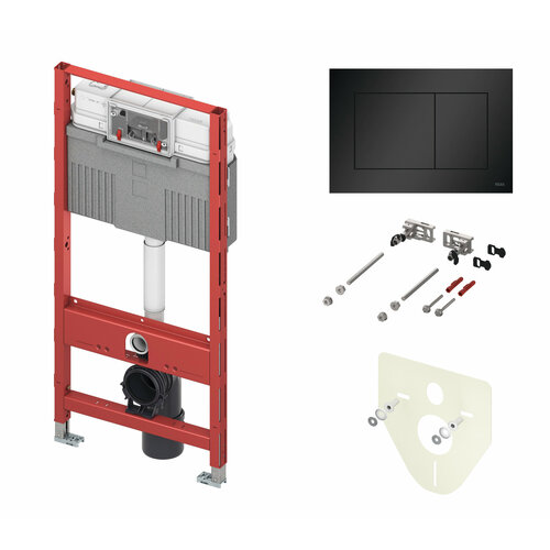 Инсталляция для подвесного унитаза TECE profil, крепление, звукоизоляция, клавиша чёрный матовый K9300302 фото