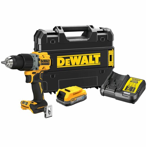 Аккумуляторная ударная бесщеточная дрель-шуруповерт DEWALT DCD805E1T, 18 В, 2000 об/мин, 34000 уд/мин, c АКБ 1.7 Ач и ЗУ, в кейсе TSTAK фото