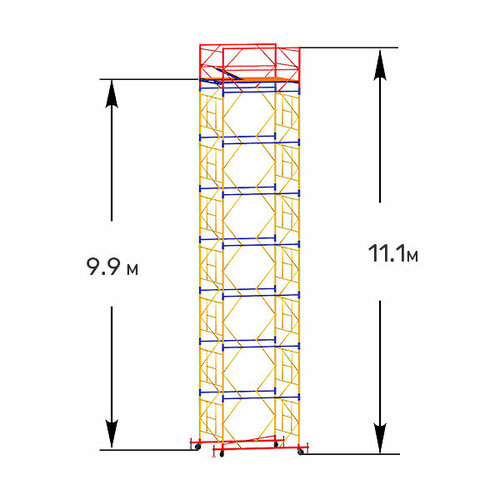 Вышка-тура ВСП - 250/1,6х2,0 Высота - 11.2 м фото