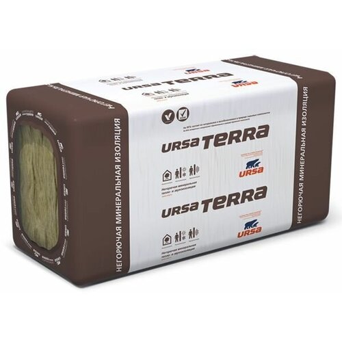 Урса Терра 34PN PRO утеплитель 1000х610х50мм (10шт=6,1м2=0,3м3) / URSA Terra 34PN PRO минеральная вата 1000х610х50мм (6,1м2=0,305м3) (упак. 10шт.) фото