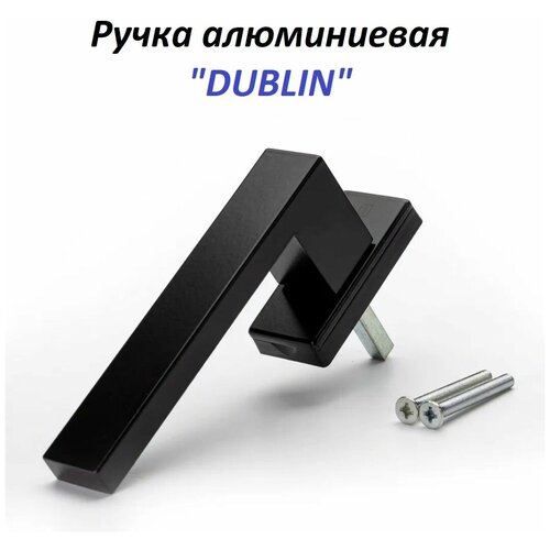 Ручка оконная Internika DUBLIN 35 мм, алюминиевая, 2 винта, черный матовый RAL9005M фото