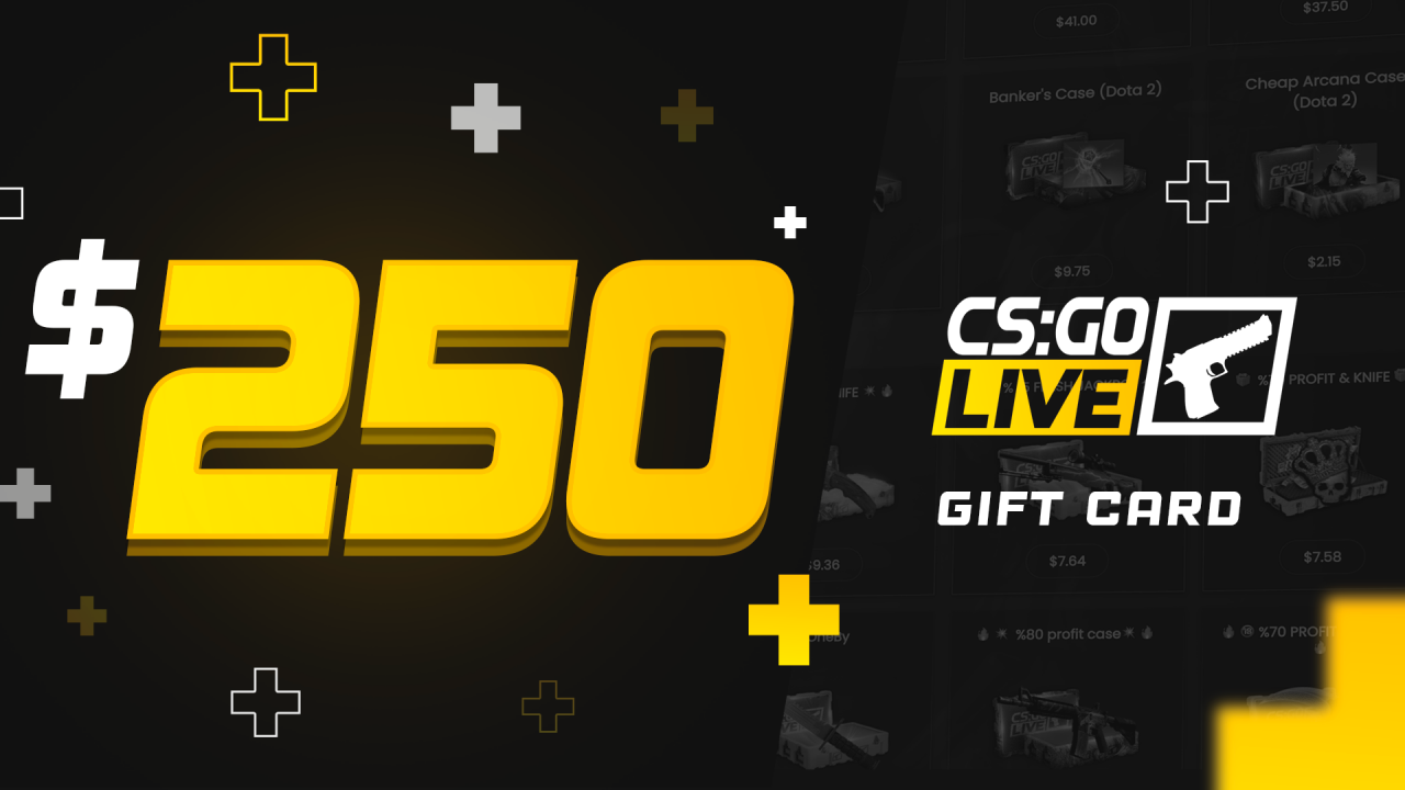 [$ 292.89] CSGOLive 250 USD Gift Card
