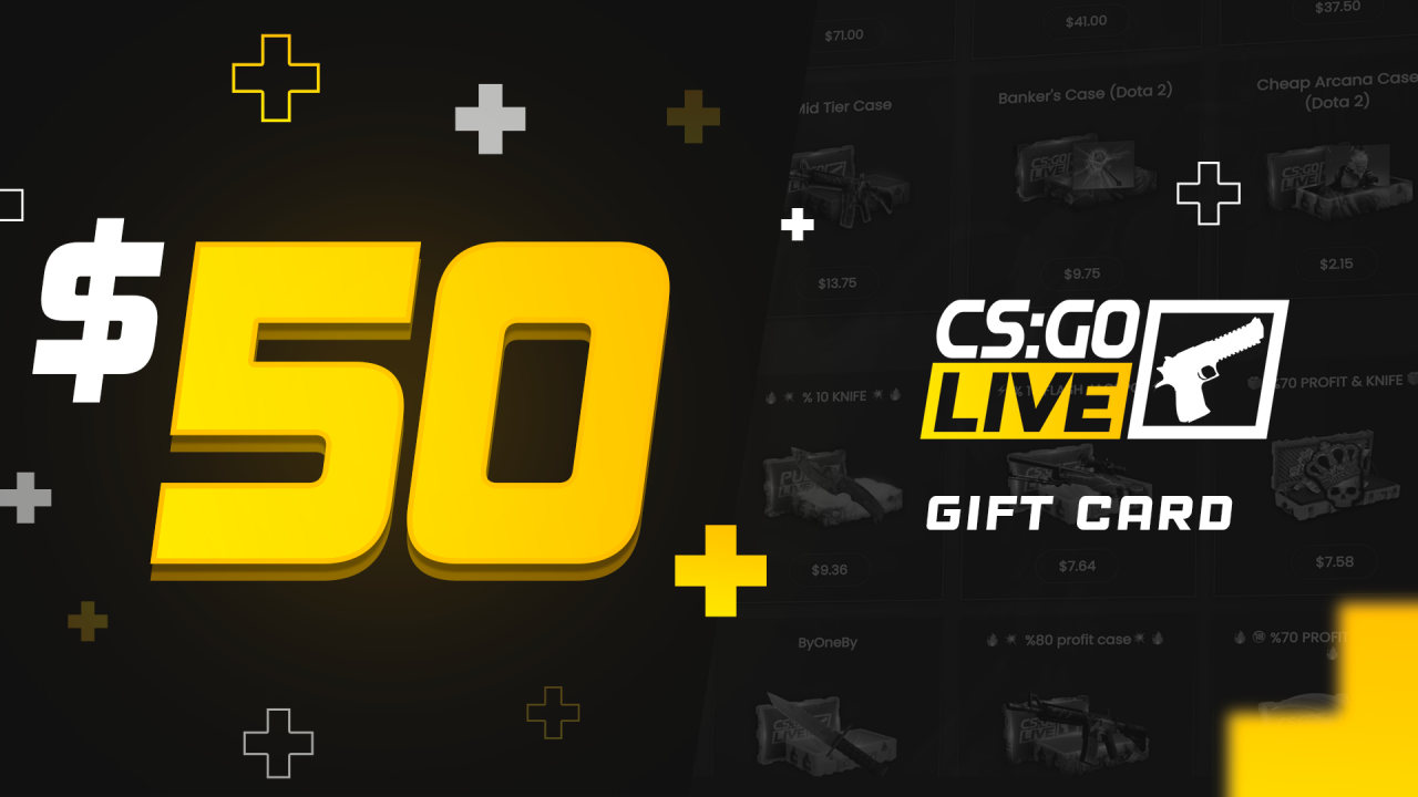 [$ 58.58] CSGOLive 50 USD Gift Card