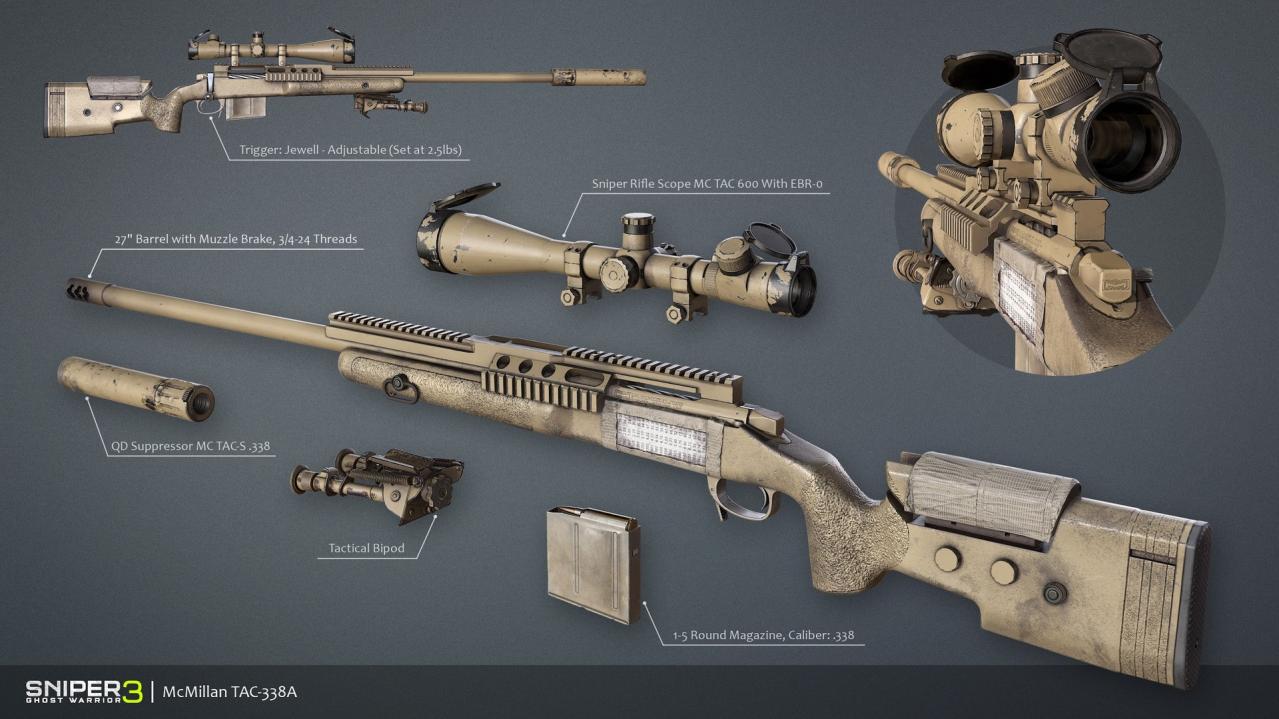 [$ 0.85] Sniper Ghost Warrior 3 - Sniper Rifle McMillan TAC-338A DLC Steam CD Key
