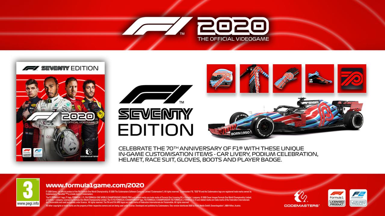 [$ 57.54] F1 2020 Seventy Edition Steam CD Key