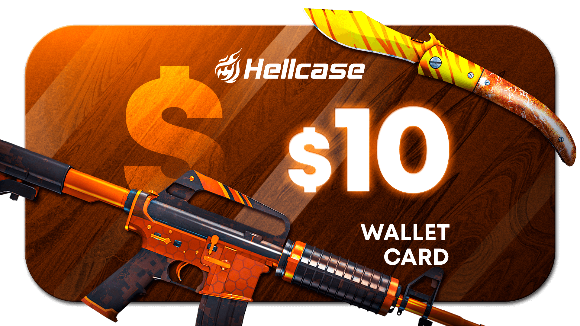 [$ 10.94] Hellcase.com 10 USD Wallet Card Code